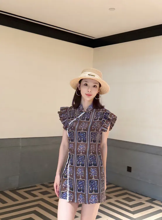 KK颜小新【若晗】设计感小众时尚气质舒适淑女日常夏季飞袖两件套装