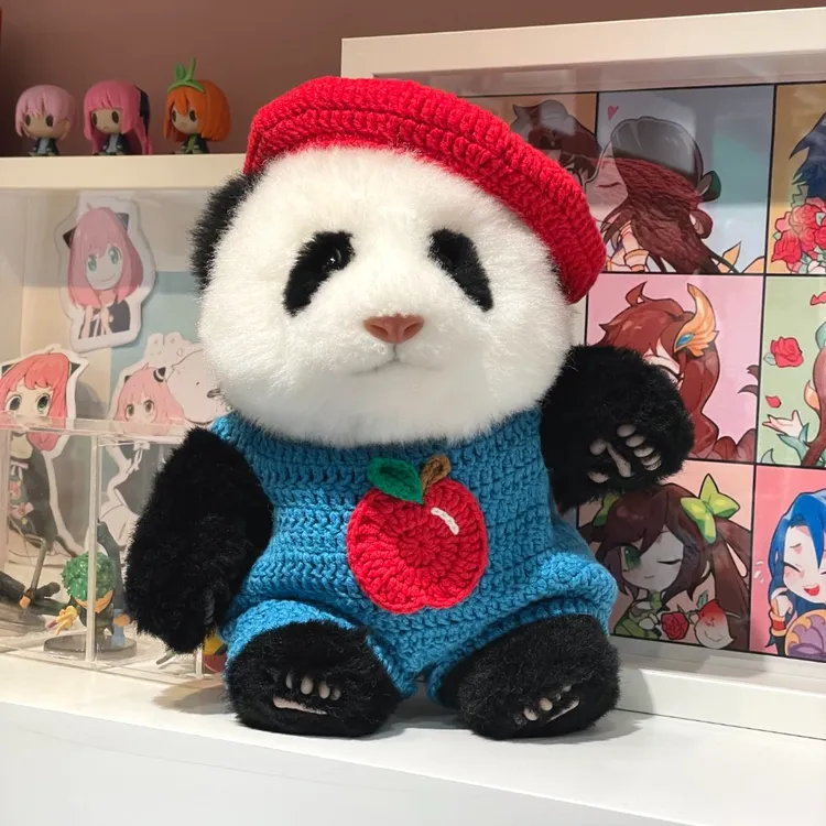 大头系列熊猫连体裤苹果帽（骨架款） 纯手工钩织（不包含熊猫）
