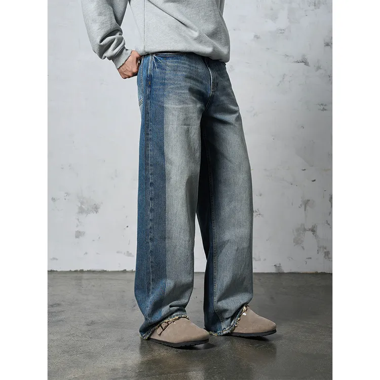 DOKIE【平行线】15盎司重磅进口水洗宽松直筒版型牛仔裤32049