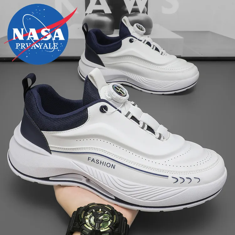 NASA联名2025新款旋转纽扣跑步运动鞋子男士厚底增高休闲老爹潮鞋