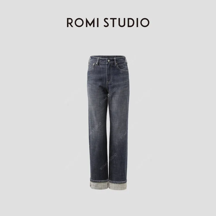 ROMI STUDIO“美式复古”全棉立体裁剪环保洗水牛仔裤 RWCSXA4630