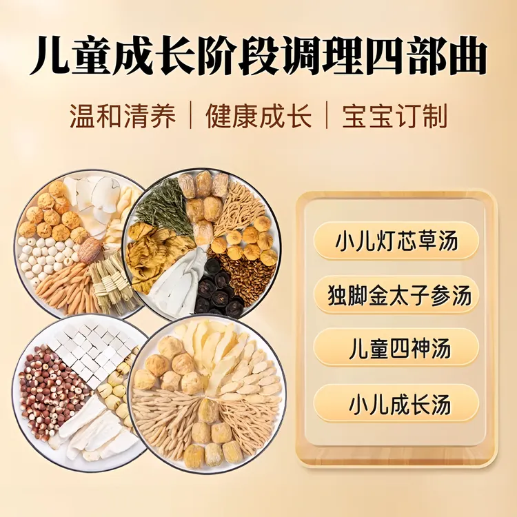 儿童四神汤太子参麦冬调理灯芯草清心成长鸡内金汤炖汤包