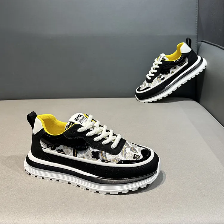 欧洲站男鞋2025新款休闲鞋潮牌高级感阿甘板鞋黑色运动鞋潮男鞋子