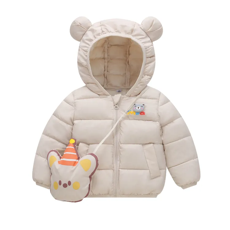 儿童拉链短款薄款连帽婴儿宝宝冬季棉服保暖童装秋冬