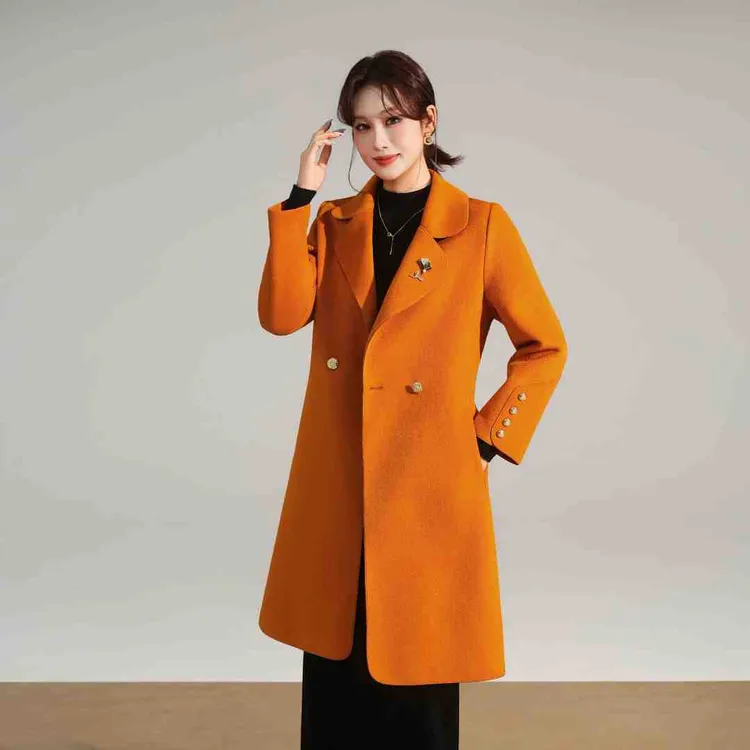 大衣女款爆款2025新款中长款外套小个子高端舒适大衣外套秋冬服装