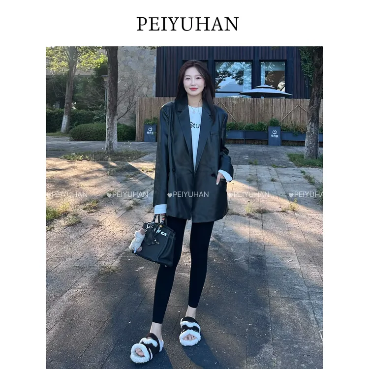 PEIERNA佩佩PC 【雅痞风】皮衣 S1601 6106087气质秋冬时尚轻奢