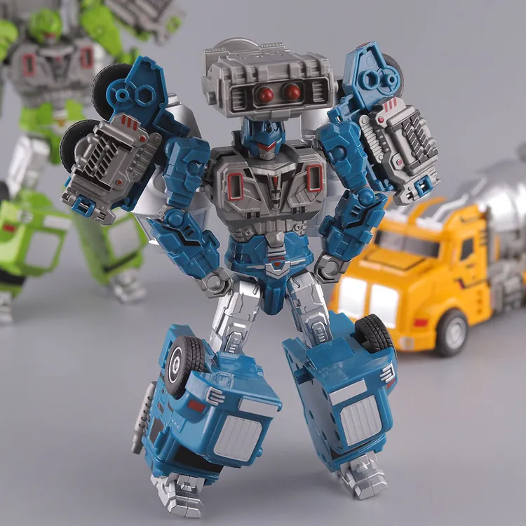 变形汽车搅拌工程车机器人惯性变形金刚机器人玩具3-6岁儿童玩具