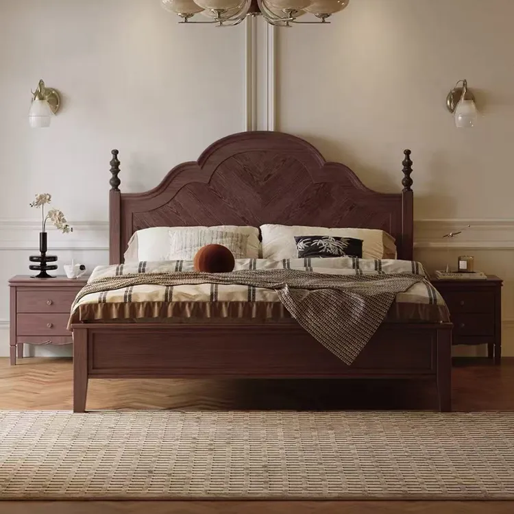 小安娜白蜡木全实木大床1.5米大床高箱简约风实木床