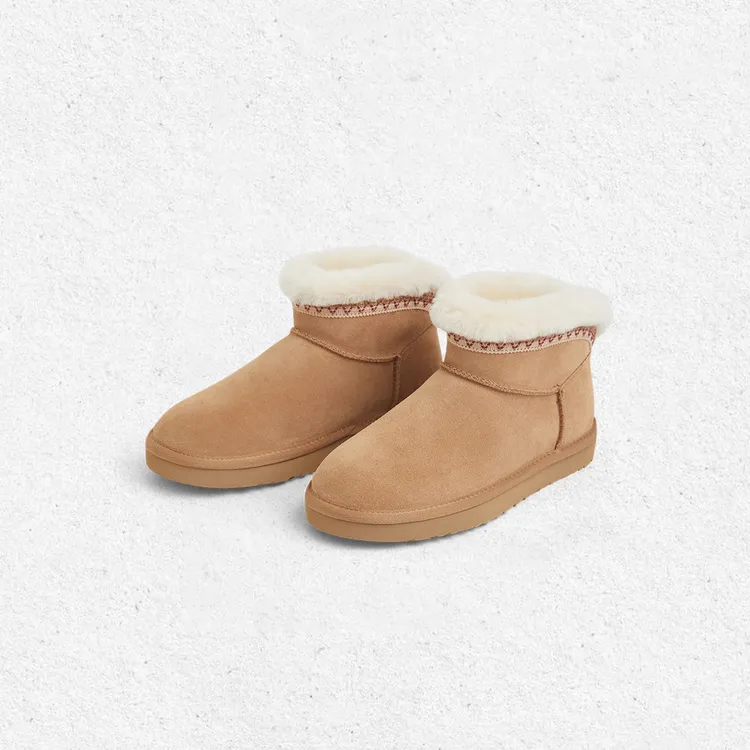 经典溢毛设计羊毛加绒加厚短靴棉靴JH011