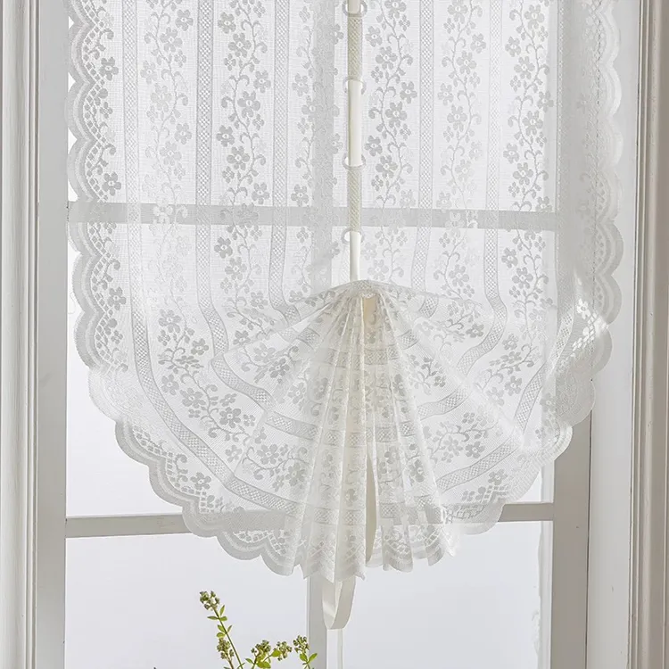 厨房卧室通用提拉网纱高级感已缝好窗帘一片宽度0.8米高度1.5米