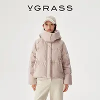 VGRASS无花果紫色羽绒服25冬新款短款轻暖蓬松鹅绒服女VSY1Q4215C