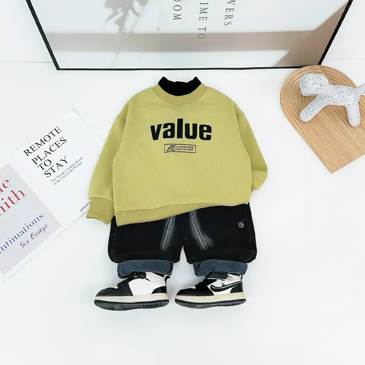 儿童卫衣加绒长袖2025新款秋冬装男童潮 HZ251138悠悠童话童装