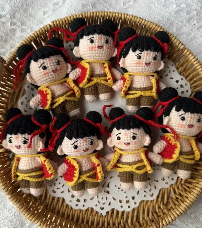 成品 哪吒玩偶 挂件  毛线手工钩织成品