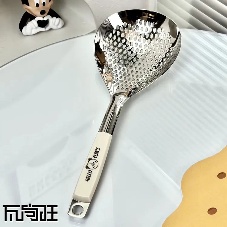 瓦尚旺防锈漏勺过滤器滤水多功能捞勺捞面捞饺子过滤勺捞勺漏斗