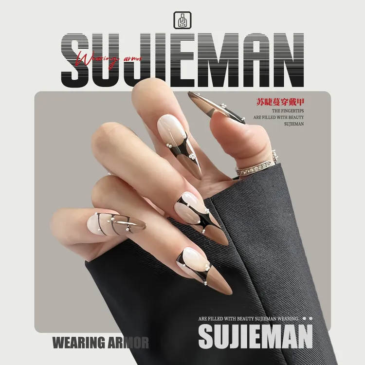 芭蕾甲爆款2025穿戴甲显白ins风纯欲纯手工可拆卸假指甲贴片工具
