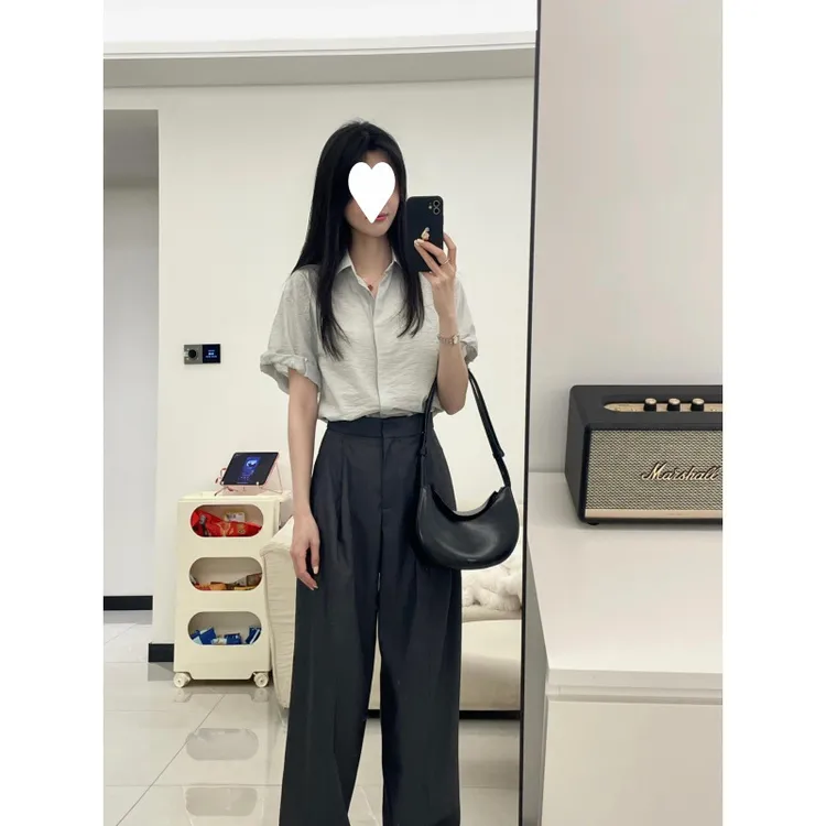 B2025新夏天冷淡风盐系穿搭一整套通勤显瘦修身干练气质套装女装