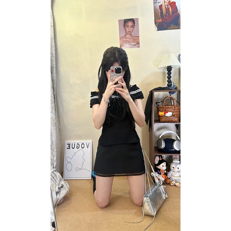 清清款 时尚半身裙夏季新款甜美风遮肉显瘦高腰A字裙