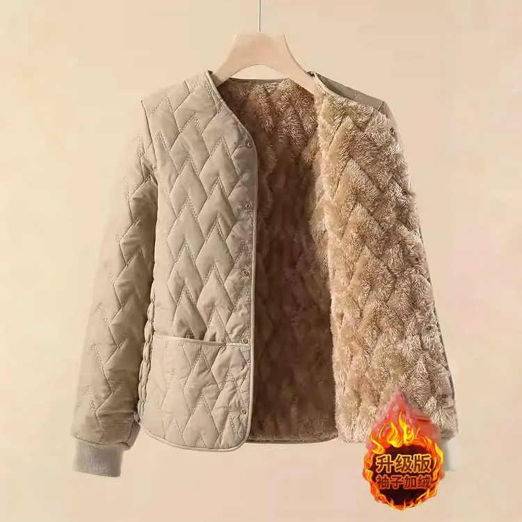 时尚短款棉服女冬季加绒加厚内胆棉衣贴身保暖打底内搭小棉袄外套