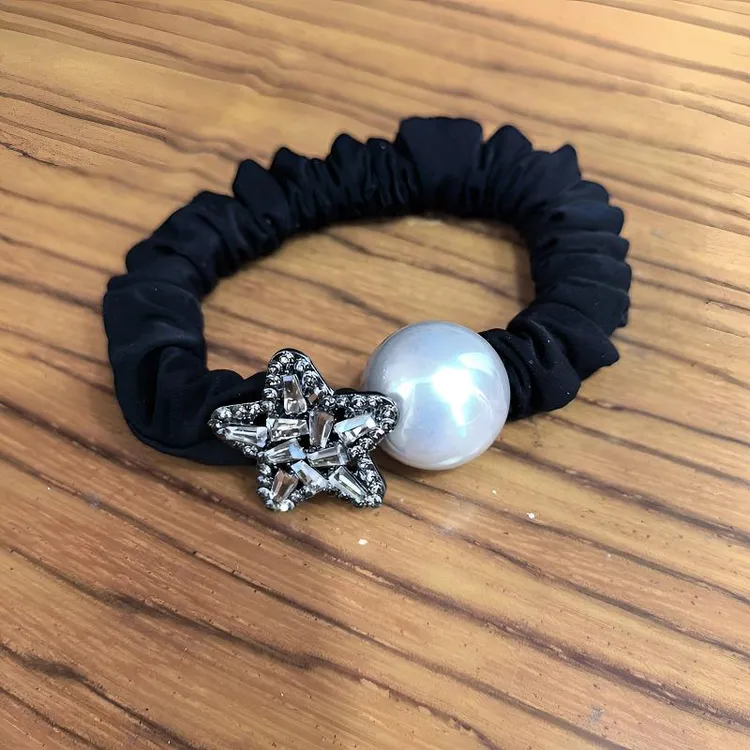 韩国高级发绳气质时尚黑色高弹力发绳皮筋轻奢发圈盘发神器丸子头