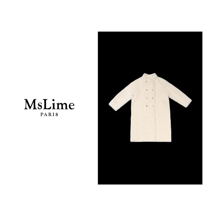 王嬛嬛MsLime【小暖炉】 100软糯绒面羊毛双排扣毛呢外套HD2C1133