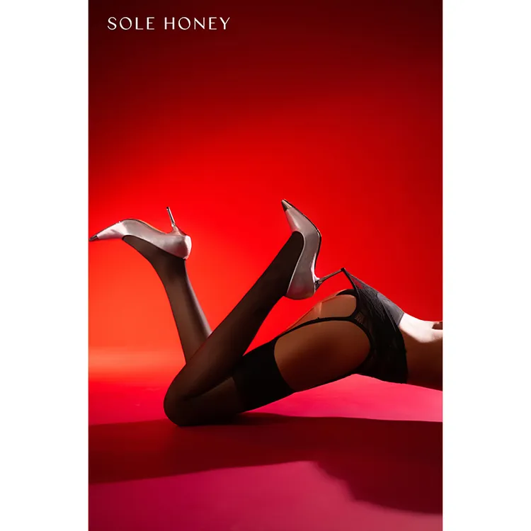Sole Honey「隐瘾」丝滑独特吊带一体丝袜超薄蕾丝镂空6D吊带袜女