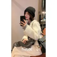 TheLOE/羊毛羊绒百搭V领短款高级感拉绒大衣#LE-607