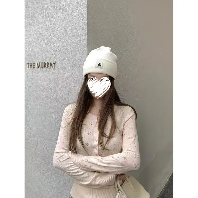 亨利领纽扣镂空针织衫修身打底+糯糯抽绳卫裤女 60610