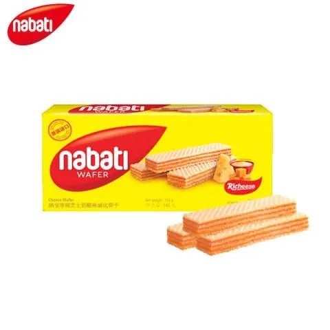 丽芝士（Richeese）纳宝帝印尼进口 奶酪味威化饼干145g/盒 零食早