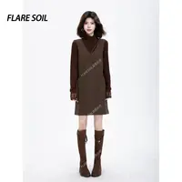 【FLARE SOIL】无袖绒感吊带连衣裙宽松裙子大口袋女装裙 T4728A