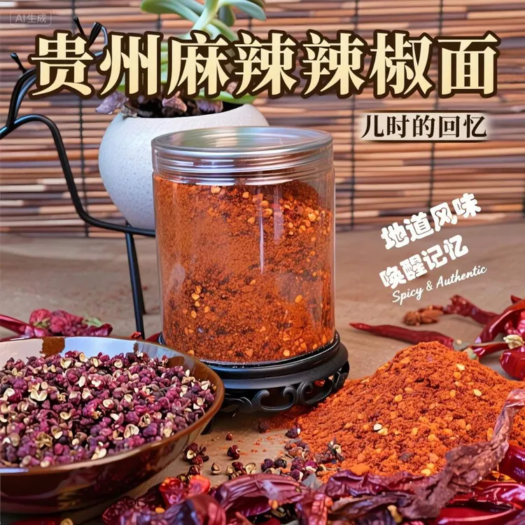 【儿时烙锅烧烤麻辣辣椒面】贵州特产麻辣烙锅烧烤蘸水辣椒面