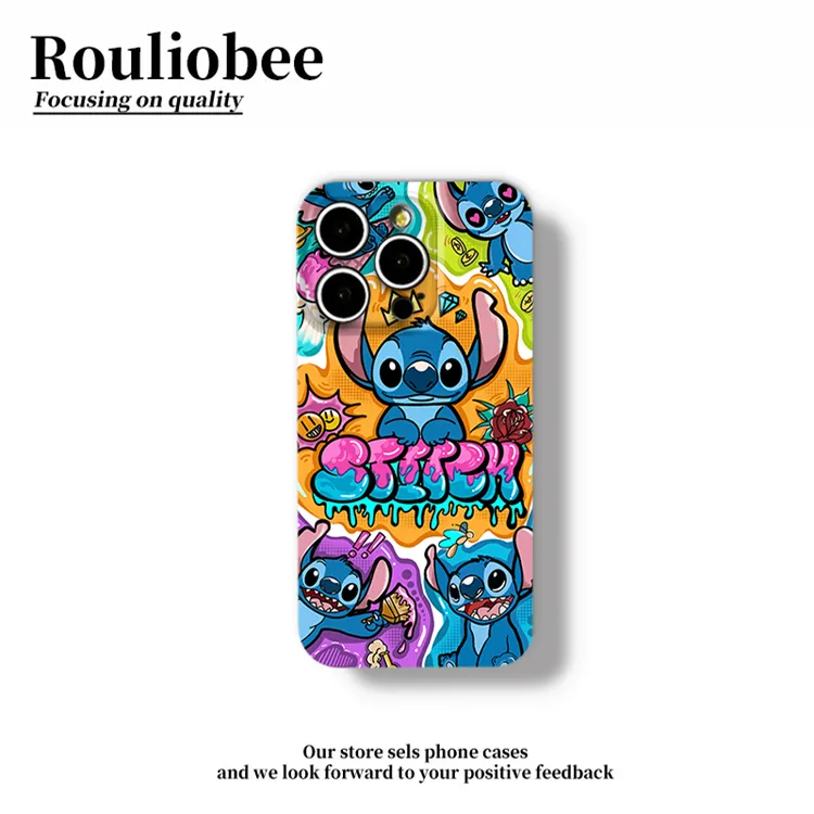 BANCA涂鸦史迪仔适用苹果16/15promax菲林手机壳华为vivo小米oppo