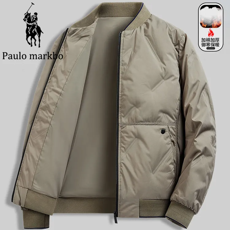 保罗短款男装冬季棉衣羽棉服立领夹克外套休闲加厚保暖防风抗寒
