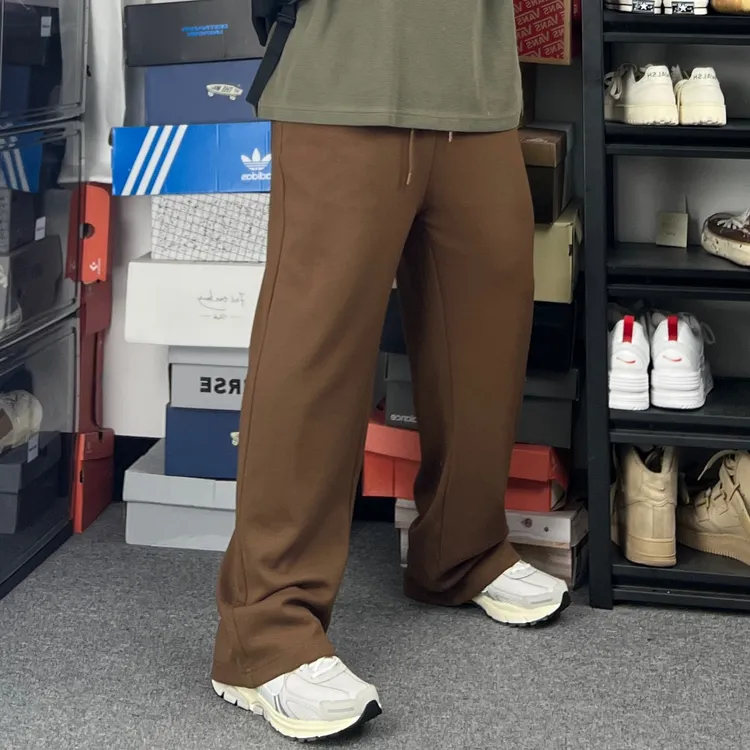 斌斌梨日系复古vibe风简约基础休闲裤2025年冬季柔软保暖宽松长裤