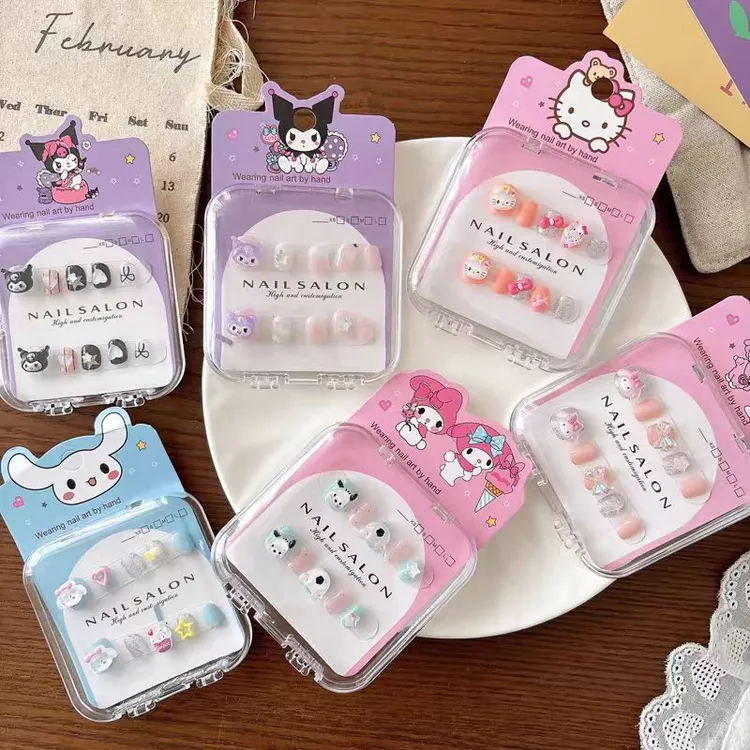 儿童穿戴甲片可爱卡通小女孩可拆卸美甲贴礼物玩具指甲贴07