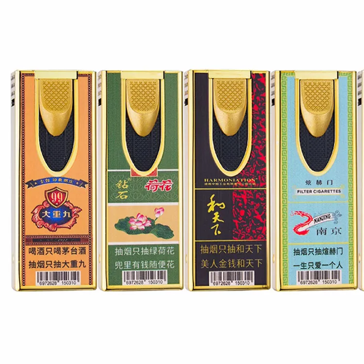 金属下拉式蓝焰直冲防风可充气创意彩印打火机商超零售新款打火机