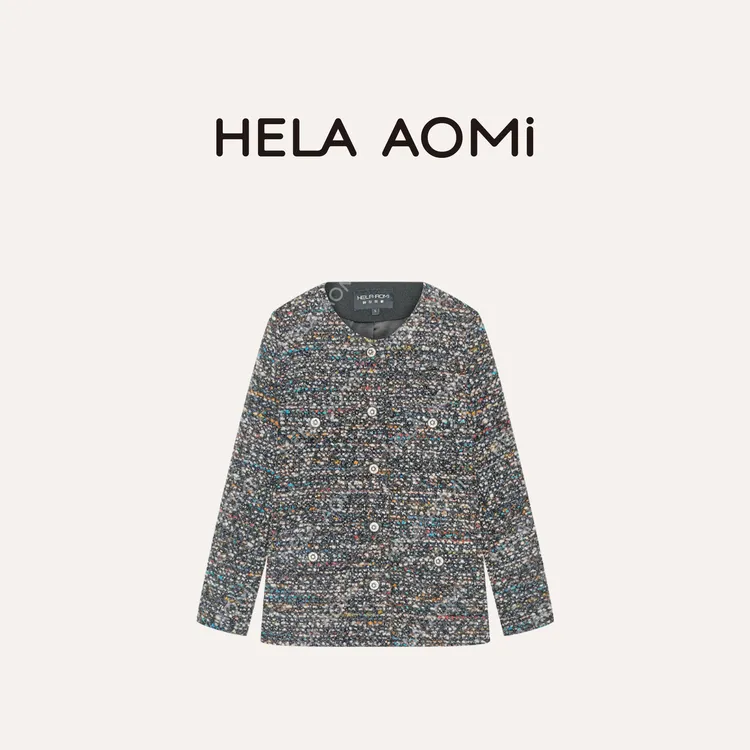 HELA AOMI“幻彩小香.CH手工坊系列”绵羊毛50%香风外套CY5CH03905