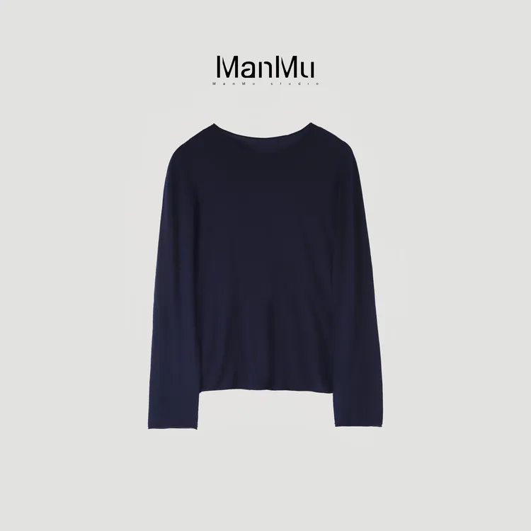 满目ManMu 【张琪专属】高级定制秋季时尚百搭三醋酸羊绒上衣350551