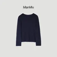 满目ManMu 【张琪专属】高级定制秋季时尚百搭三醋酸羊绒上衣350551