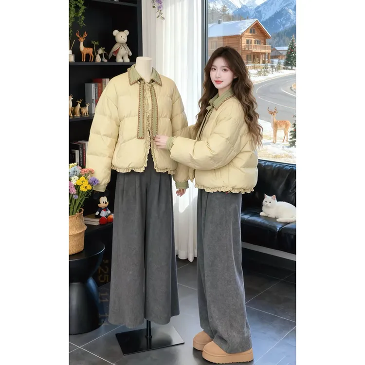 SHALLDOER【芬兰暮光】新年战袍韩系棉服女2025冬季小众圆领厚外套