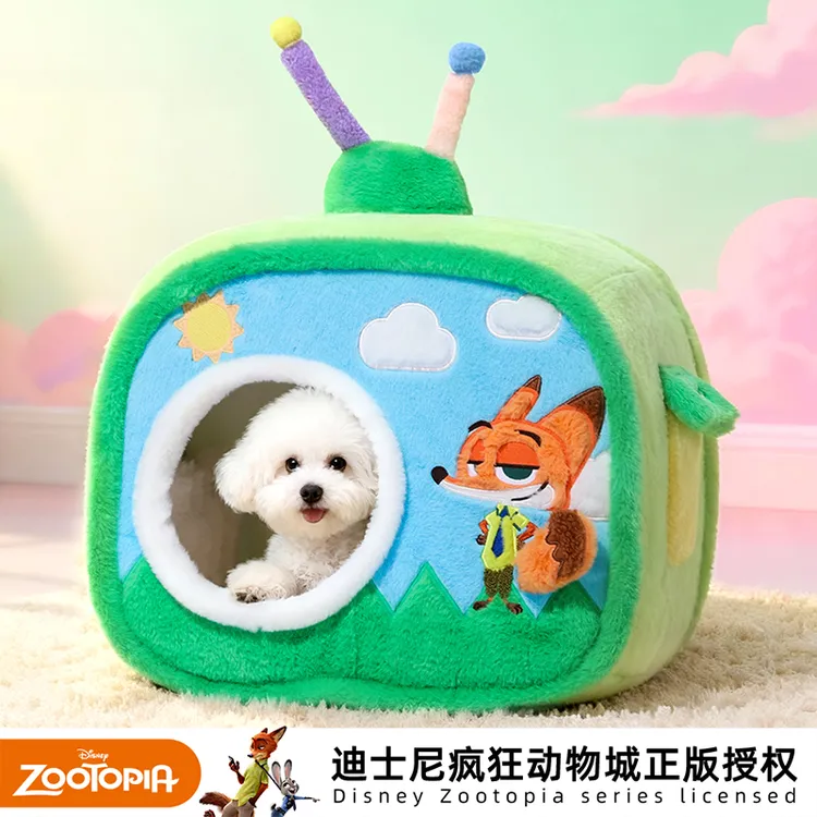 迪士尼疯狂动物城系列不塌房封闭猫窝秋冬保暖可拆洗狗窝小型犬