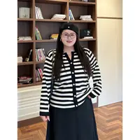 大码女装秋季百搭花契200斤胖mm温柔韩风长袖条纹针织衫4404-X