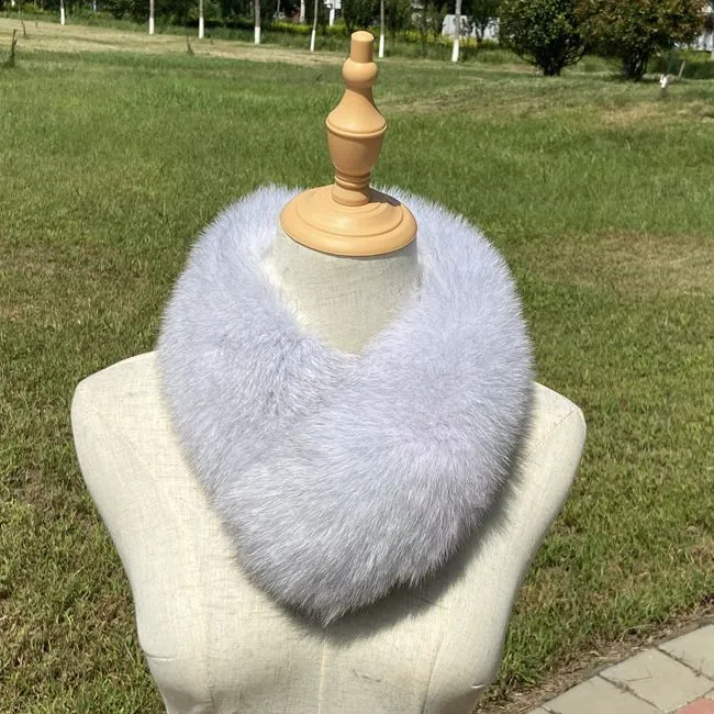 韩版真狐狸毛围巾女秋冬百搭短款皮草磁铁吸扣毛毛围脖气质