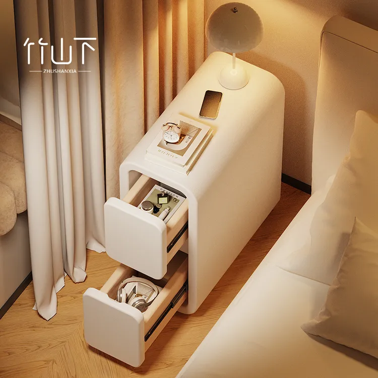 超窄床头柜卧室家用轻奢简约抽屉式收纳柜北欧小型窄小落地储物柜