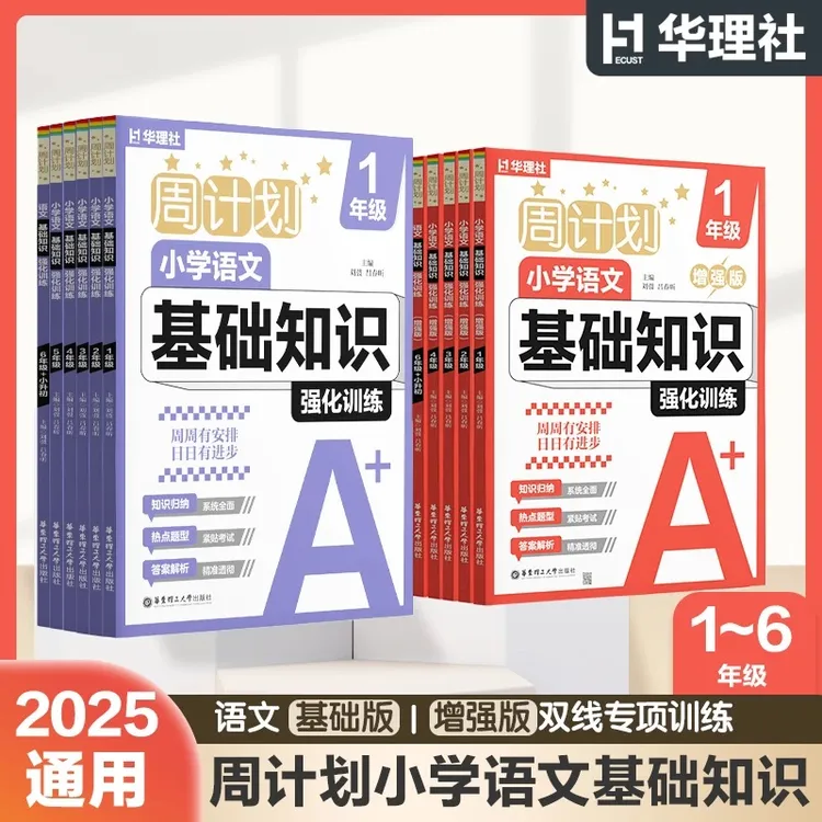 周计划小学语文基础知识强化训练增强版+基础版 小学生语文