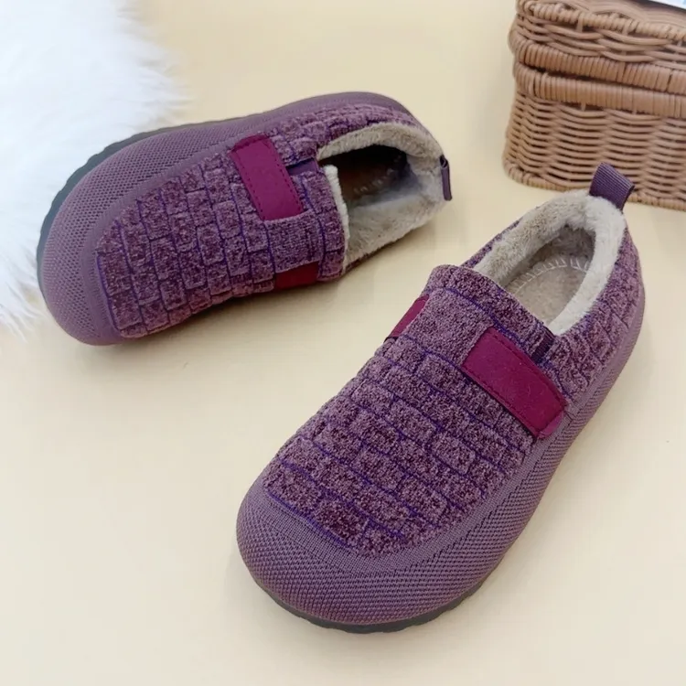 冬季新款棉鞋老北京舒适女士休闲加绒豆豆鞋懒人中年妈妈鞋平底