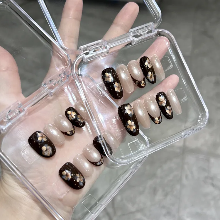 【老钱风】纯手工穿戴甲手绘复古设计款穿戴甲