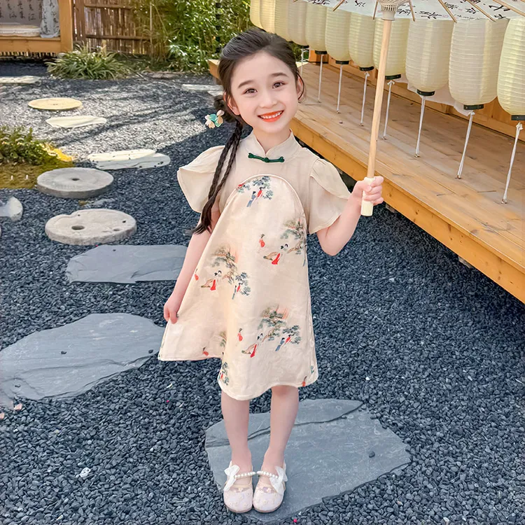 女童旗袍裙夏装新款连衣裙儿童新中式裙子女宝宝中国风公主裙