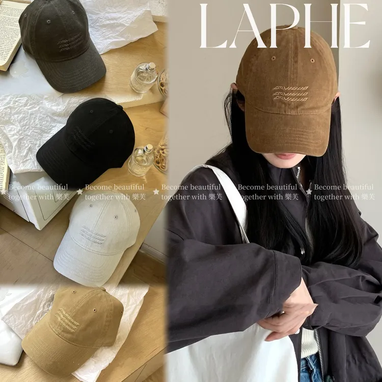 LAPHE 韩系棒球帽女显脸小秋冬帽子软顶鸭舌帽