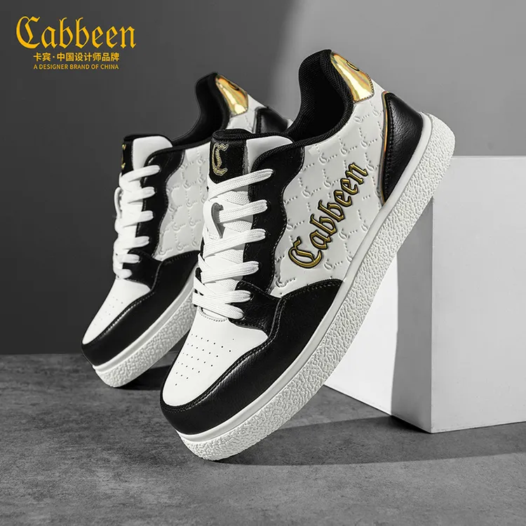 卡宾男鞋2025冬季新款白色厚底板鞋官方正品潮流百搭男款休闲男鞋