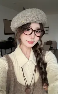 VGVL【小卓同款】贝雷帽韩版日系百搭帽子秋冬针织极简风8496